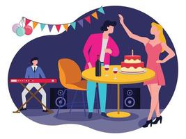 Birthday party celebrate and music illustration vector