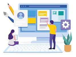 Web template design teamwork vector