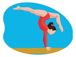 Female olympics gymnast illustration. vector