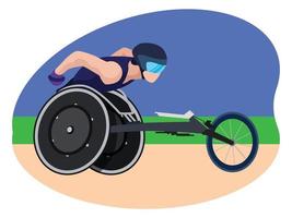 carrera paralímpica hermosa ilustración vector