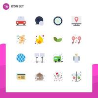 Mobile Interface Flat Color Set of 16 Pictograms of park slider ecommerce page contact us Editable Pack of Creative Vector Design Elements