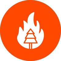 Burning Tree Vector Icon Design