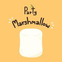 Marshmallow cartoon vector. Marshmallow on yellow background. Marshmallow icon. vector