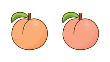 Peach. Sweet fruit. Peach vector icons.