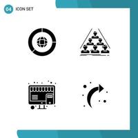 Stock Vector Icon Pack of 4 Line Signs and Symbols for business buy marketing structure shop Editable Vector Design Elements