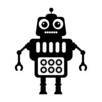 Ai technological testing parameters flat icon of mechanical robot vector
