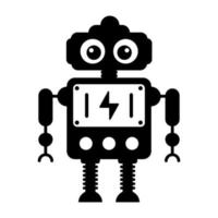 Ai technological testing parameters flat icon of mechanical robot vector