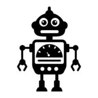 Ai technological testing parameters flat icon of mechanical robot vector
