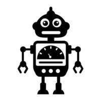 Ai technological testing parameters flat icon of mechanical robot vector