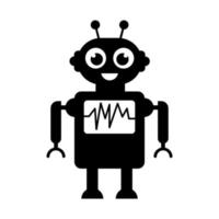 Ai technological testing parameters flat icon of mechanical robot vector