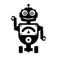 Ai technological testing parameters flat icon of mechanical robot vector