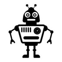 Ai technological testing parameters flat icon of mechanical robot vector