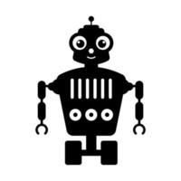 Ai technological testing parameters flat icon of mechanical robot vector