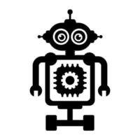 Ai technological testing parameters flat icon of mechanical robot vector