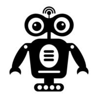 Ai technological testing parameters flat icon of mechanical robot vector