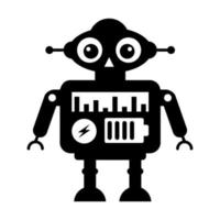 Ai technological testing parameters flat icon of mechanical robot vector
