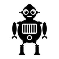 Ai technological testing parameters flat icon of mechanical robot vector