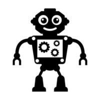 Ai technological testing parameters flat icon of mechanical robot vector