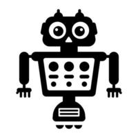 Ai technological testing parameters flat icon of mechanical robot vector