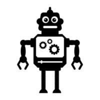 Ai technological testing parameters flat icon of mechanical robot vector