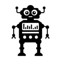 Ai technological testing parameters flat icon of mechanical robot vector