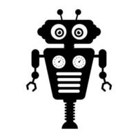 Ai technological testing parameters flat icon of mechanical robot vector