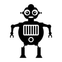Ai technological testing parameters flat icon of mechanical robot vector