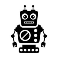 Ai technological testing parameters flat icon of mechanical robot vector