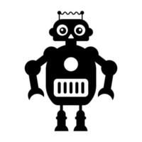 Ai technological testing parameters flat icon of mechanical robot vector