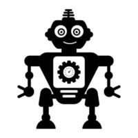 Ai technological testing parameters flat icon of mechanical robot vector