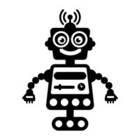Ai technological testing parameters flat icon of mechanical robot vector