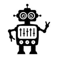 Ai technological testing parameters flat icon of mechanical robot vector