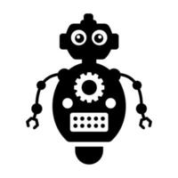 Ai technological testing parameters flat icon of mechanical robot vector