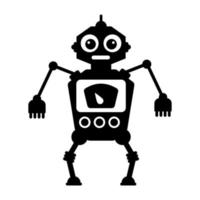 Ai technological testing parameters flat icon of mechanical robot vector