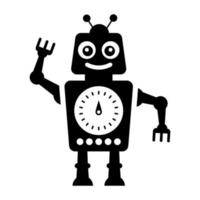 Ai technological testing parameters flat icon of mechanical robot vector