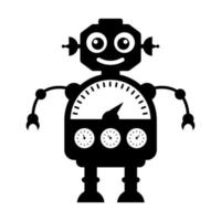 Ai technological testing parameters flat icon of mechanical robot vector