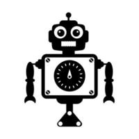 Ai technological testing parameters flat icon of mechanical robot vector