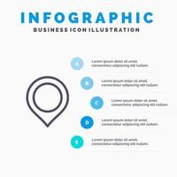 Location Map Marker Mark Line icon with 5 steps presentation infographics Background vector