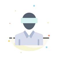 Glasses Motion Reality Technology Man Abstract Flat Color Icon Template vector