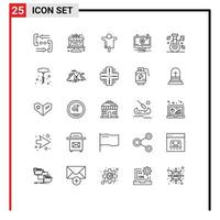 Line Pack of 25 Universal Symbols of alternative notification sweets error scarecrow Editable Vector Design Elements