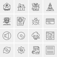 16 iconos universales de negocios vector ilustración de icono creativo para usar en proyectos relacionados con la web y dispositivos móviles