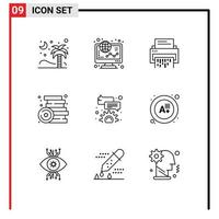 9 User Interface Outline Pack of modern Signs and Symbols of brick information online file delete Editable Vector Design Elements
