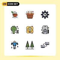 9 Creative Icons Modern Signs and Symbols of atom science configuration dna setting Editable Vector Design Elements