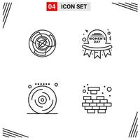 4 Icons Line Style Grid Based Creative Outline Symbols for Website Design Simple Line Icon Signs Isolated on White Background 4 Icon Set Creative Black Icon vector background