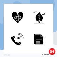 Group of Modern Solid Glyphs Set for ecology contact heart canada incoming Editable Vector Design Elements