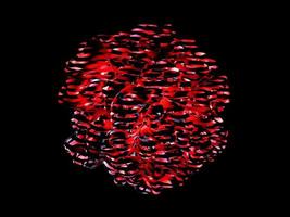 Abstract flowing wave surface of circle lines on black background for design element, banner, background, 3d photo