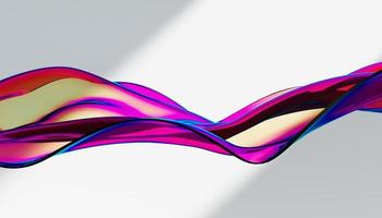 Cloth fabric gradient waves abstract background. Iridescent glass wavy surface. Liquid surface, ripples, reflections. 3d render illustration. photo