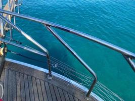 sea view from deck of cruise ship photo