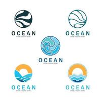 ocean wave sea logo vector illustration design template