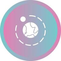 Unique Moons Orbiting Earth Vector Glyph Icon